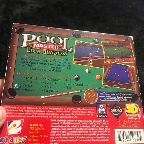 Pool master E Games Pool Master Live Billiards 2 Game set PC CD-ROM game - Picture 2 of 4